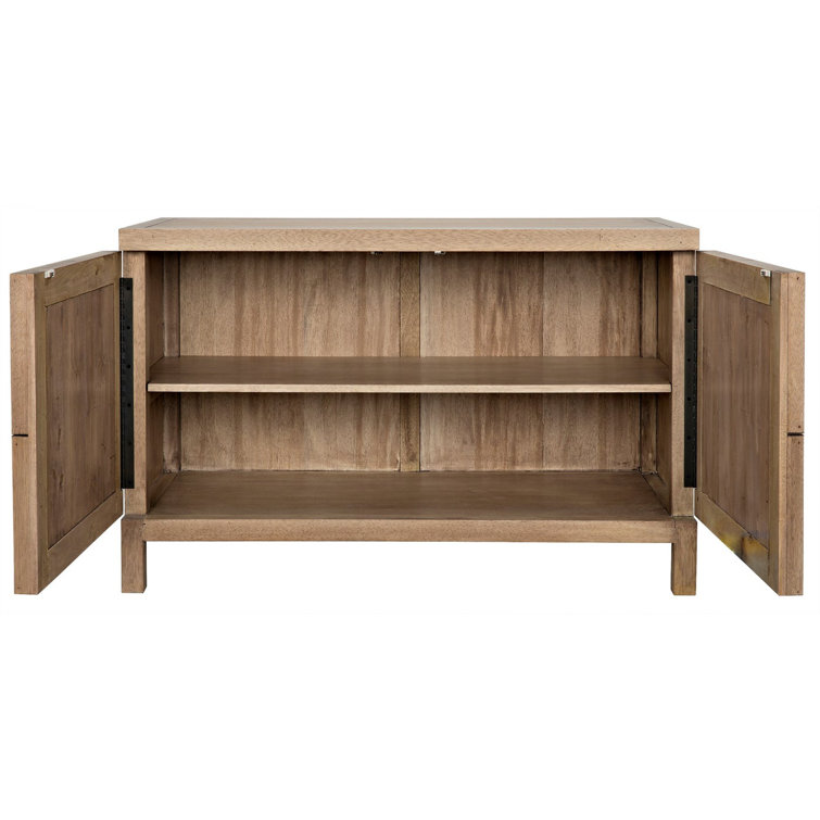 Quadrant 52'' Concave Diamond Pattern Solid Wood Sideboard in Washed Walnut