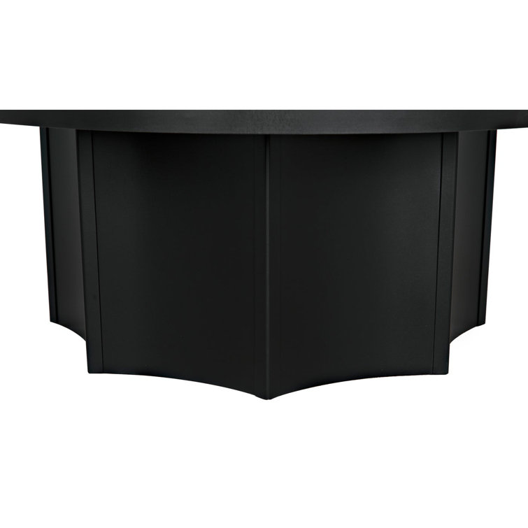 Noir Rome 47.5" Round Black Metal Coffee Table