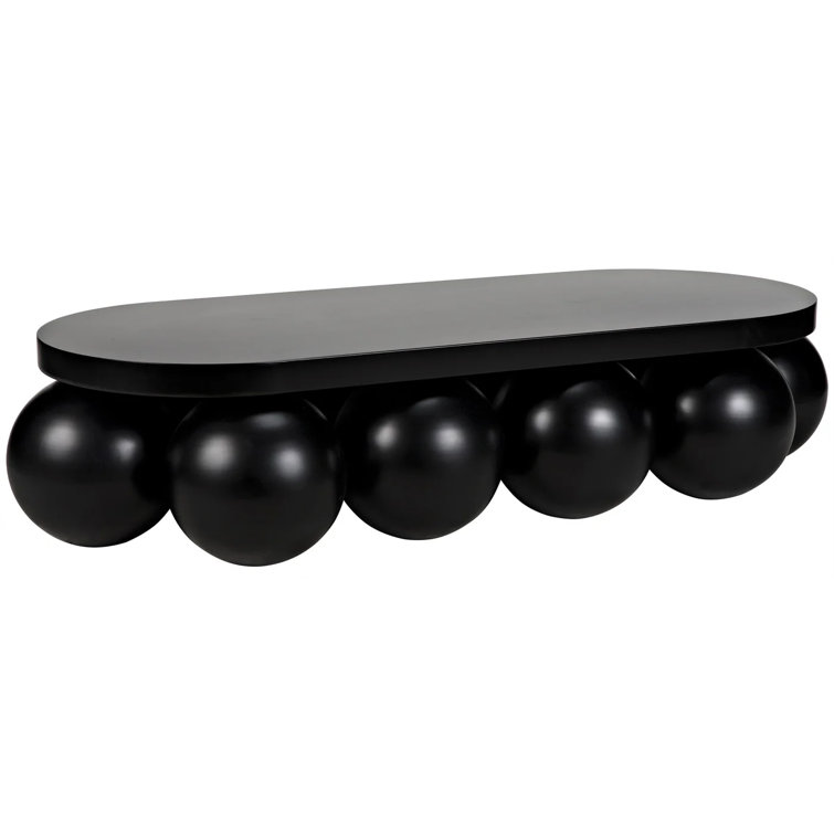 Noir Lambreta 74" Oval Black Metal Coffee Table