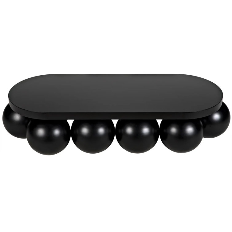 Noir Lambreta 74" Oval Black Metal Coffee Table