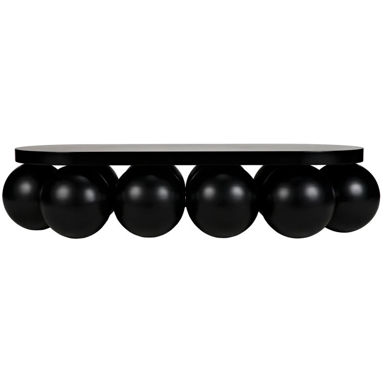 Noir Lambreta 74" Oval Black Metal Coffee Table