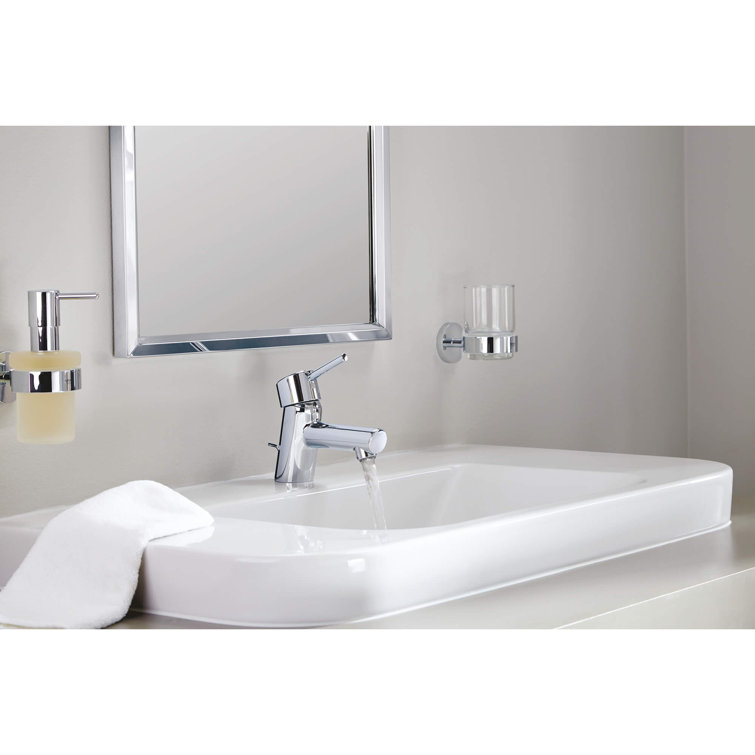 Chrome and Frosted Glass Wall-Mounted Soap Dispenser