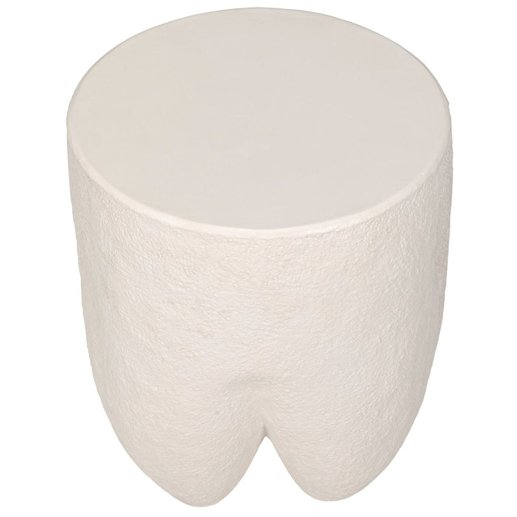 Donald 18" White Fiber Cement Round End Table