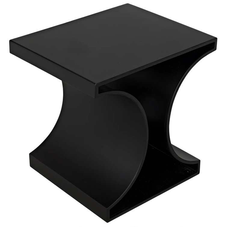 Alec Geometric Black Metal Industrial Side Table