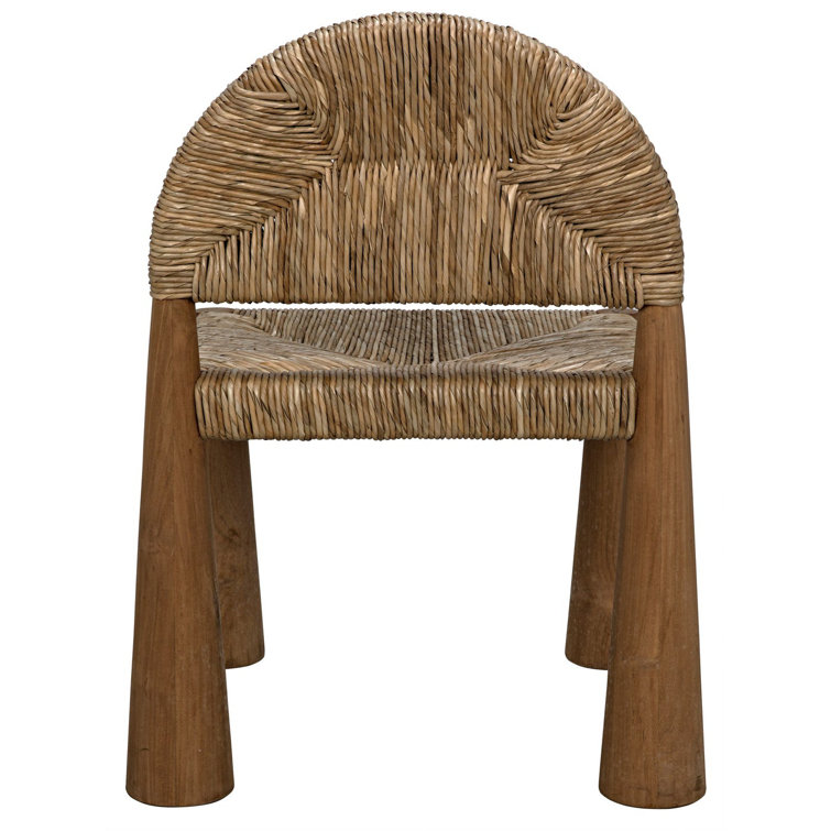 Teak and Seagrass Sculptural Accent Chair
