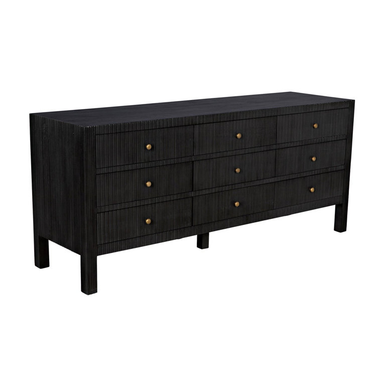Conrad Mid-Century 9-Drawer Mahogany Dresser in Dark Brown