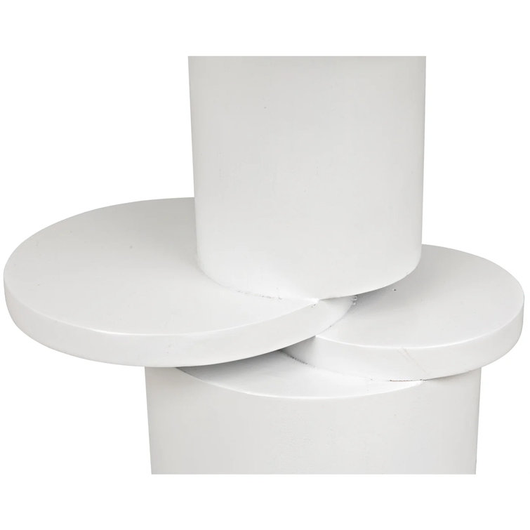 Hugo 28" Round White Mahogany End Table