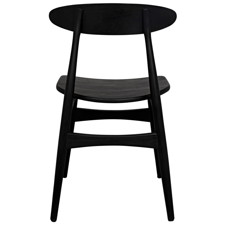 Charcoal Black Upholstered Solid Wood Side Chair