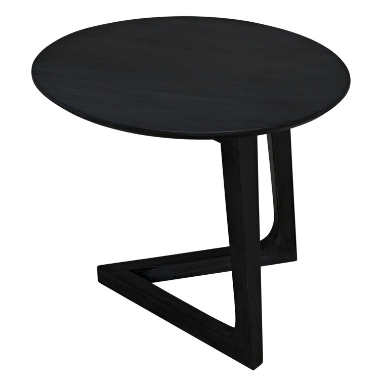 Cantilever Charcoal Black 17.5" Round Solid Wood End Table