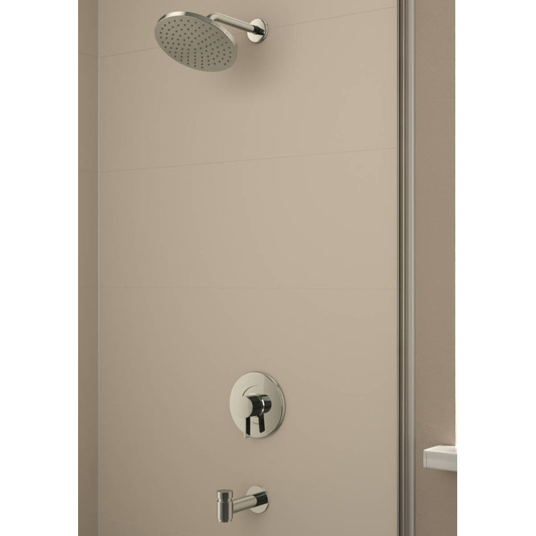 Brushed Nickel Wall-Mounted Lever Shower Trim