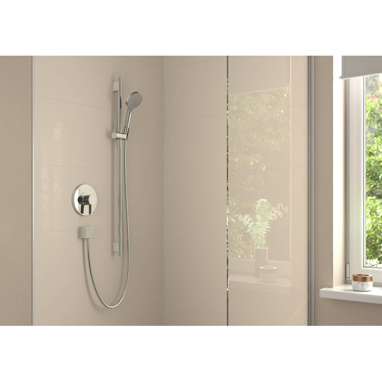 Brushed Nickel Wall-Mounted Lever Shower Trim