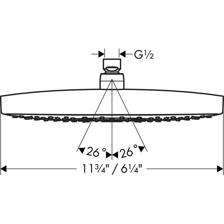 Raindance Chrome 12-Inch Wall Mounted Rain Shower Head