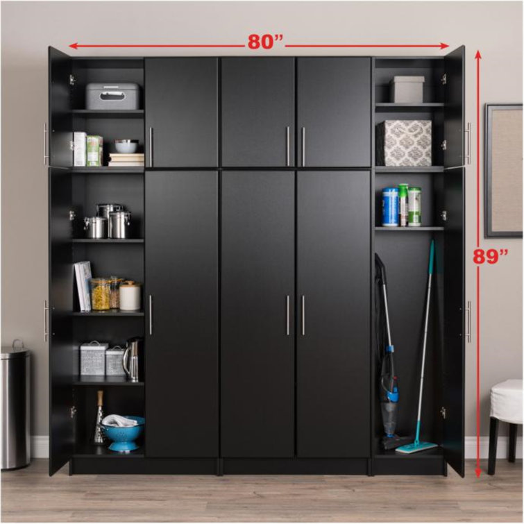 Elite Black 50" Laminated Composite Wood Cabinet with Adjustable Shelving