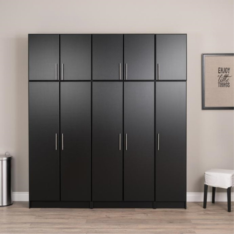 Elite Black 50" Laminated Composite Wood Cabinet with Adjustable Shelving