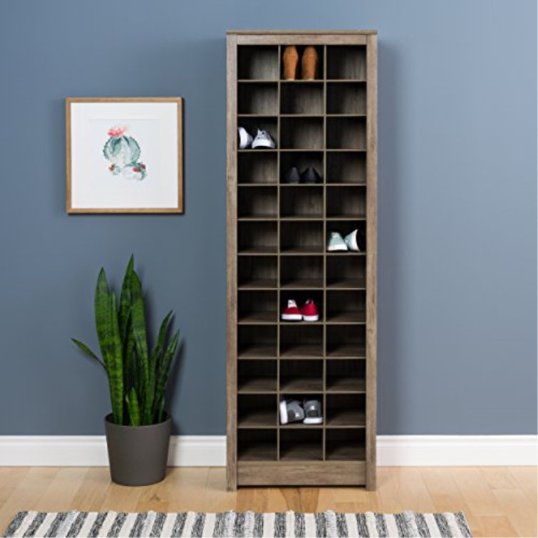 Drifted Gray 36-Pair Stackable Wood Shoe Rack