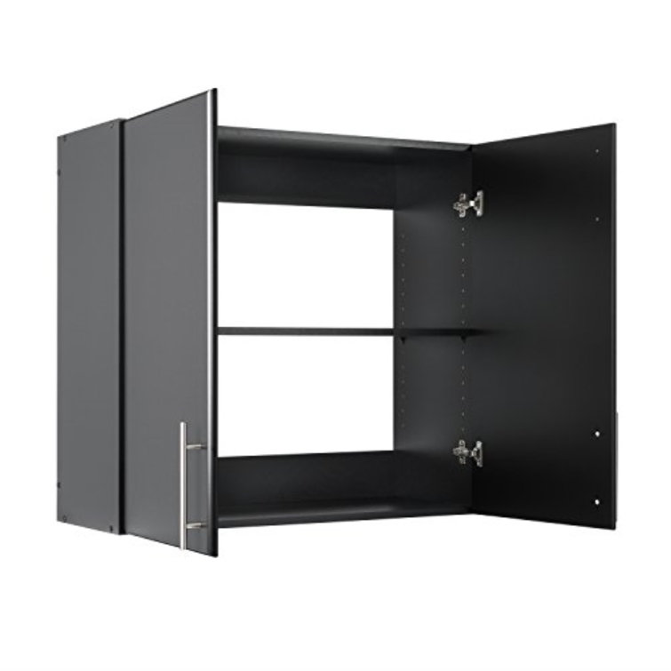 Black Adjustable Wall Mounted Storage Cabinet with Shelves