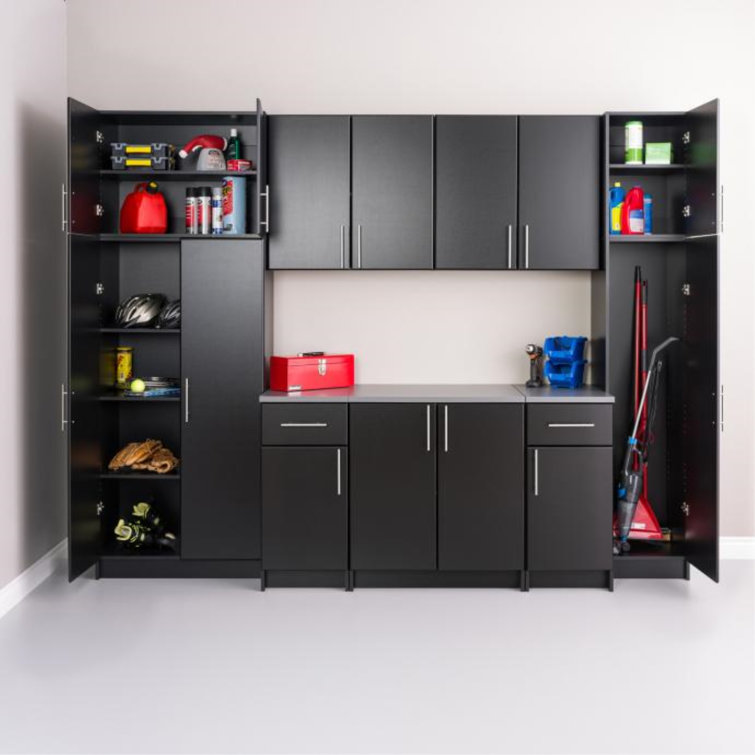 Elite Black 112" 9-Piece Storage Cabinet System