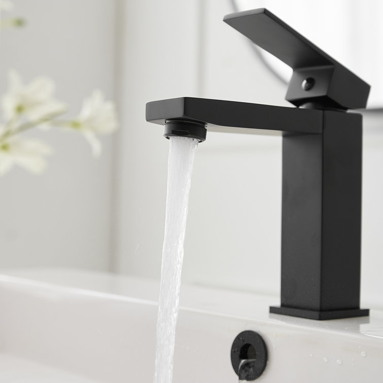 Matte Black Stainless Steel Single-Handle Bathroom Faucet