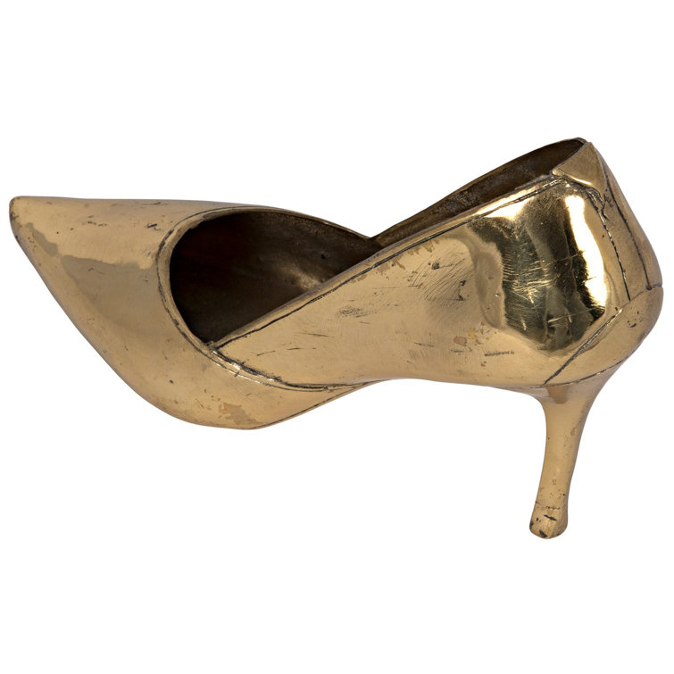 Noir Modern Brass Heel Statue 6" Decorative Sculpture