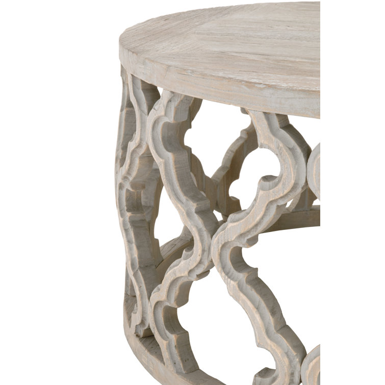 Traditional Round Brown Wood Occasional Coffee Table