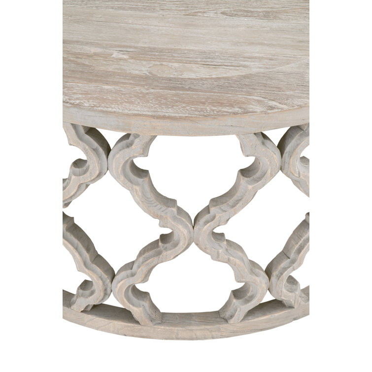 Traditional Round Brown Wood Occasional Coffee Table