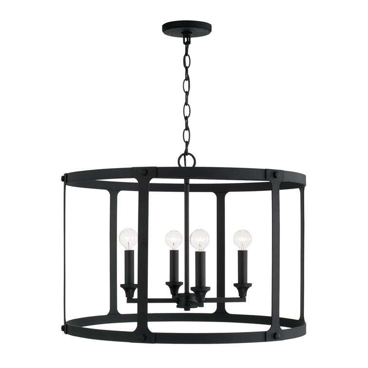Brennen Black Iron 4-Light Lantern Pendant