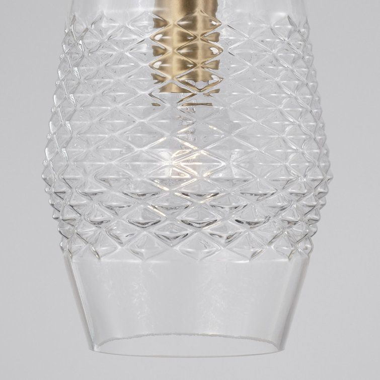 Altie Aged Brass Single Light Geometric Glass Pendant
