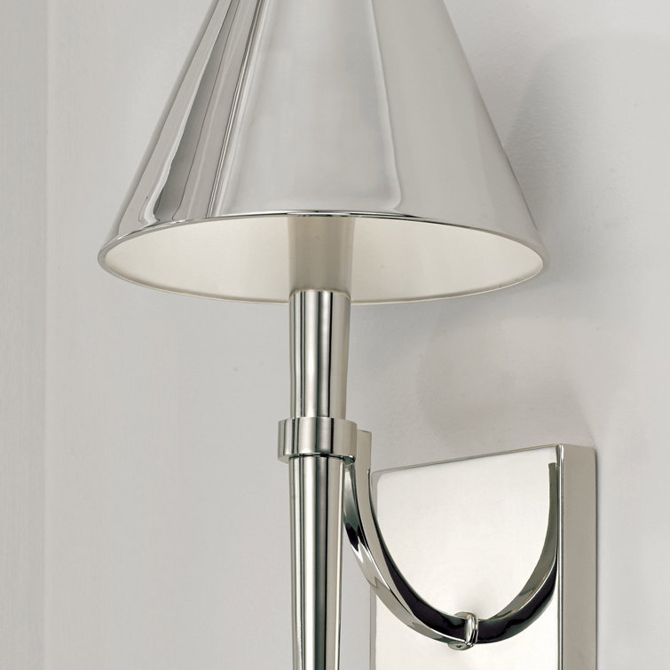 Polished Nickel Dimmable Steel Cone Shade Wall Sconce
