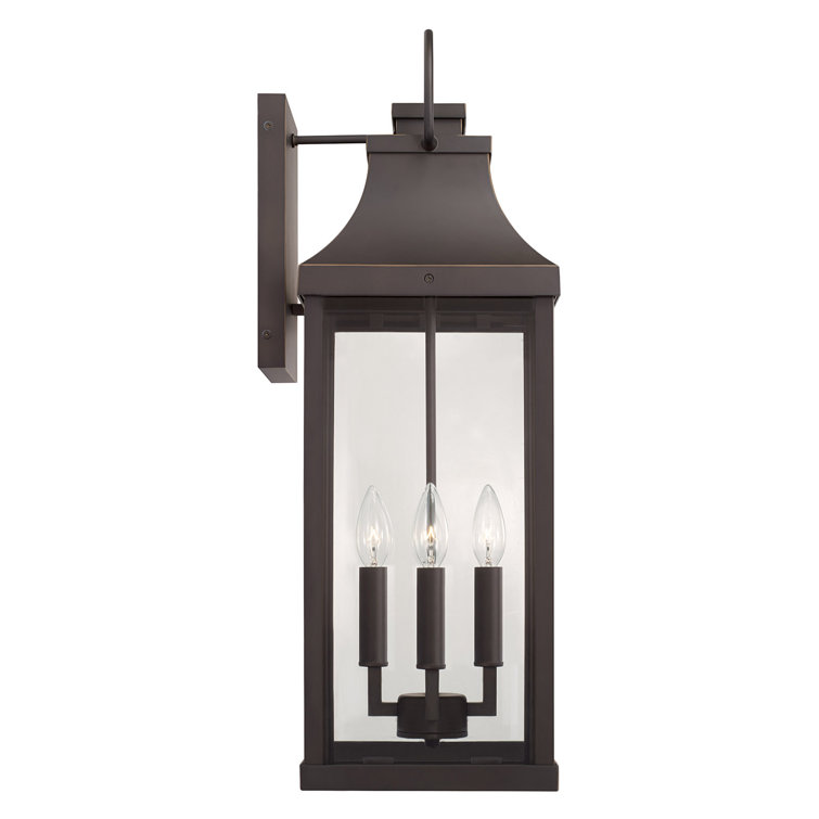 Bradford Oiled Bronze 4-Light Outdoor Wall Lantern with Clear Glass