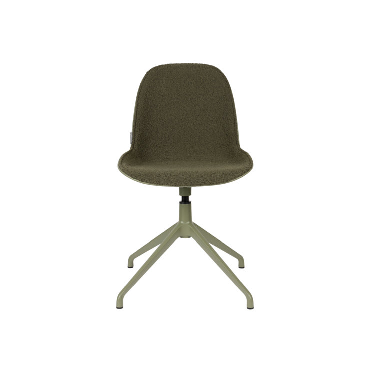 Luxe Green Swivel Upholstered Side Chair Set
