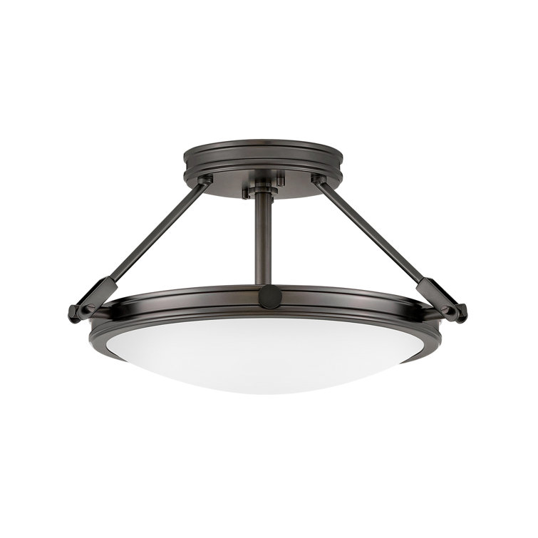 Collier Mid-Century Matte Black 3-Light LED Semi-Flush Mount