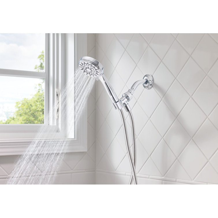 Chrome 5-Function Handheld Shower Head with Wall Mount