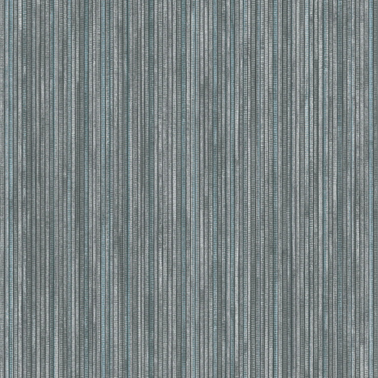 Chambray Blue Faux Grasscloth Textured Peel and Stick Wallpaper Roll