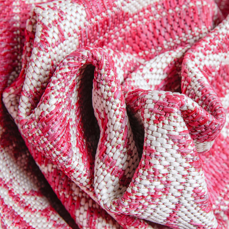Chic Fuchsia Flat-Woven 8' x 10' Synthetic Rectangular Area Rug