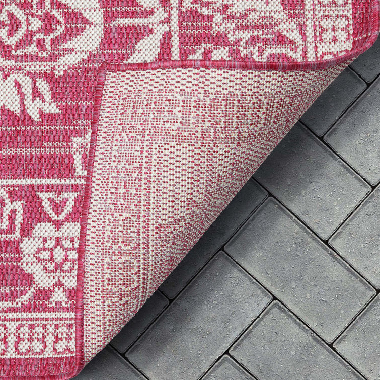 Chic Fuchsia Flat-Woven 8' x 10' Synthetic Rectangular Area Rug