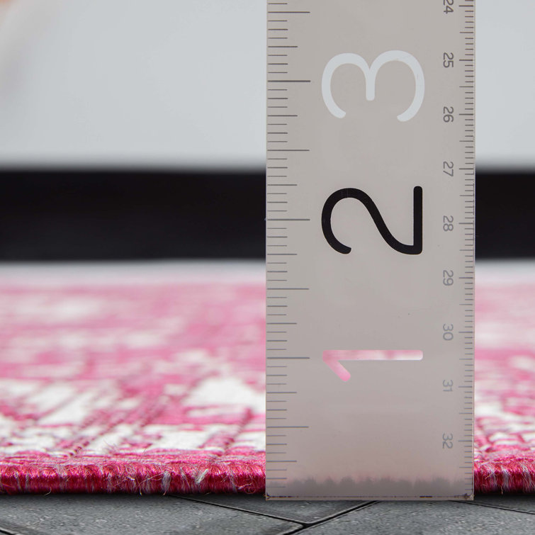 Chic Fuchsia Flat-Woven 8' x 10' Synthetic Rectangular Area Rug
