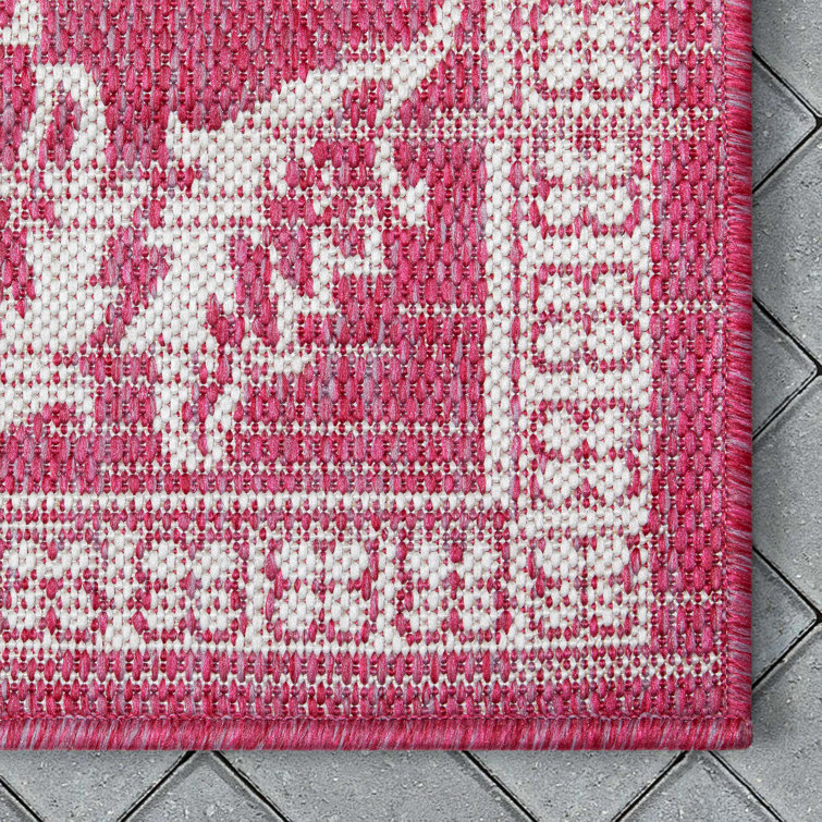 Chic Fuchsia Flat-Woven 8' x 10' Synthetic Rectangular Area Rug