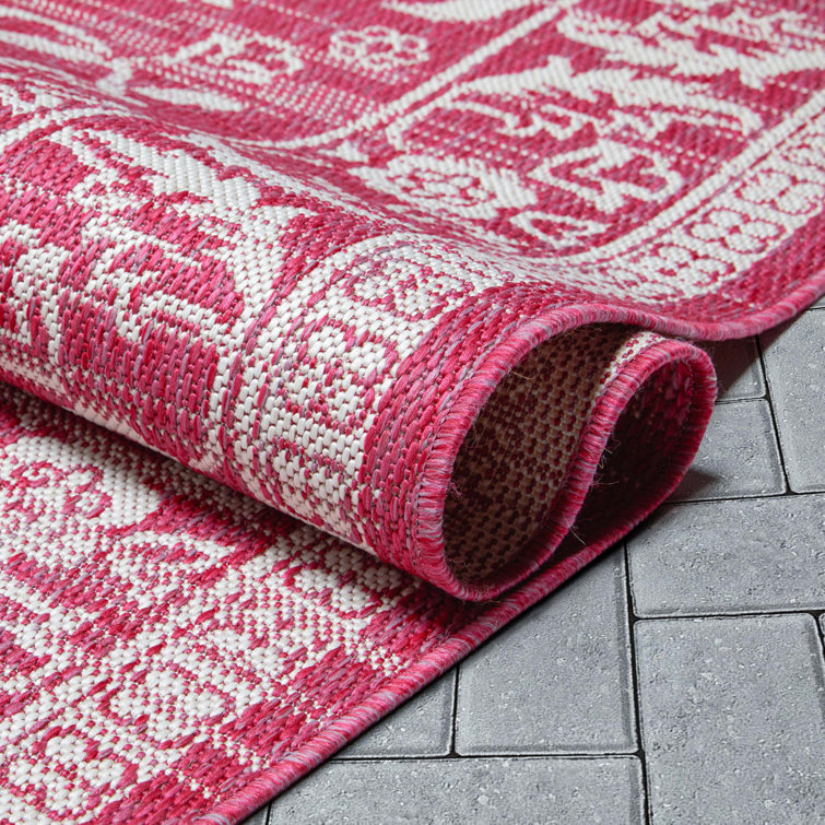 Chic Fuchsia Flat-Woven 8' x 10' Synthetic Rectangular Area Rug
