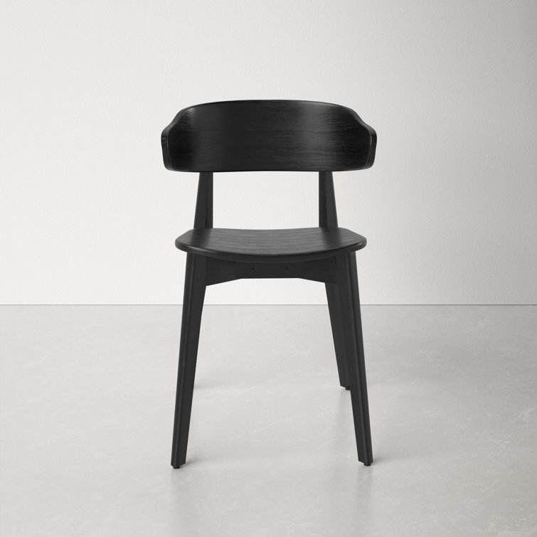 Kassel Black Solid Wood Wingback Side Chair