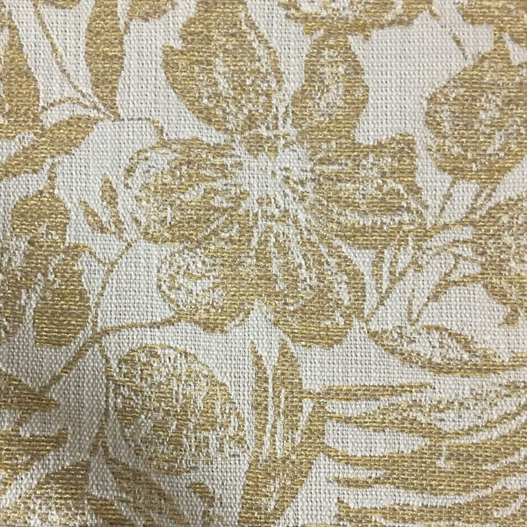 Golden Linen Tropical Pattern Upholstery Fabric