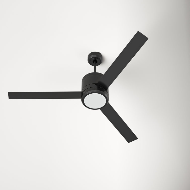 52'' Black Maple 3-Blade Ceiling Fan with LED Light