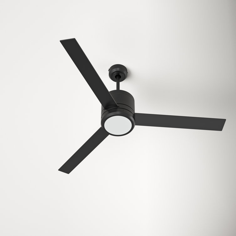52'' Black Maple 3-Blade Ceiling Fan with LED Light