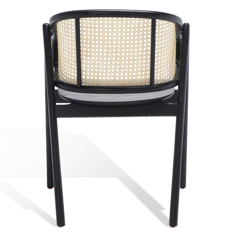 Emmy Black and Natural Rattan Cane Dining Chair
