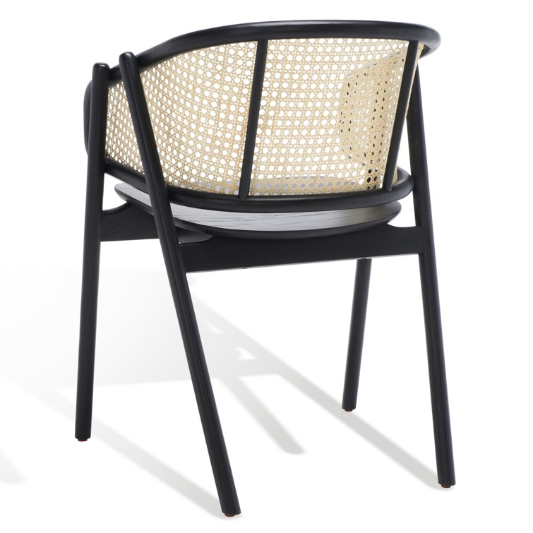 Emmy Black and Natural Rattan Cane Dining Chair