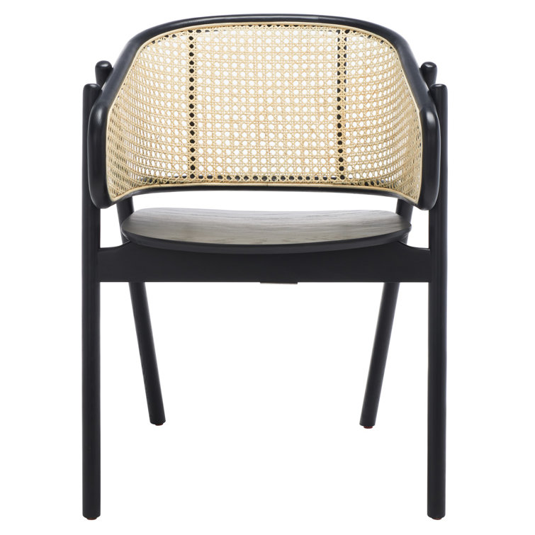Emmy Black and Natural Rattan Cane Dining Chair