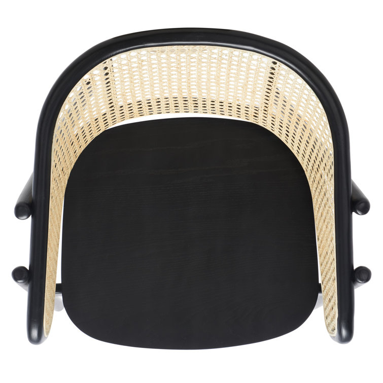 Emmy Black and Natural Rattan Cane Dining Chair