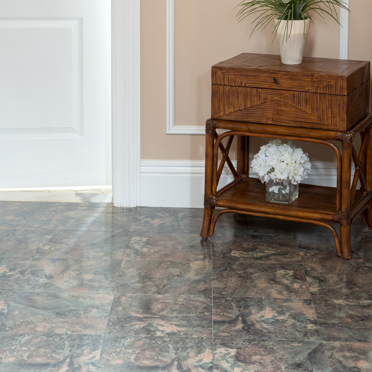 Dark Slate Marble Self-Adhesive Vinyl Floor Tiles 12" x 12"
