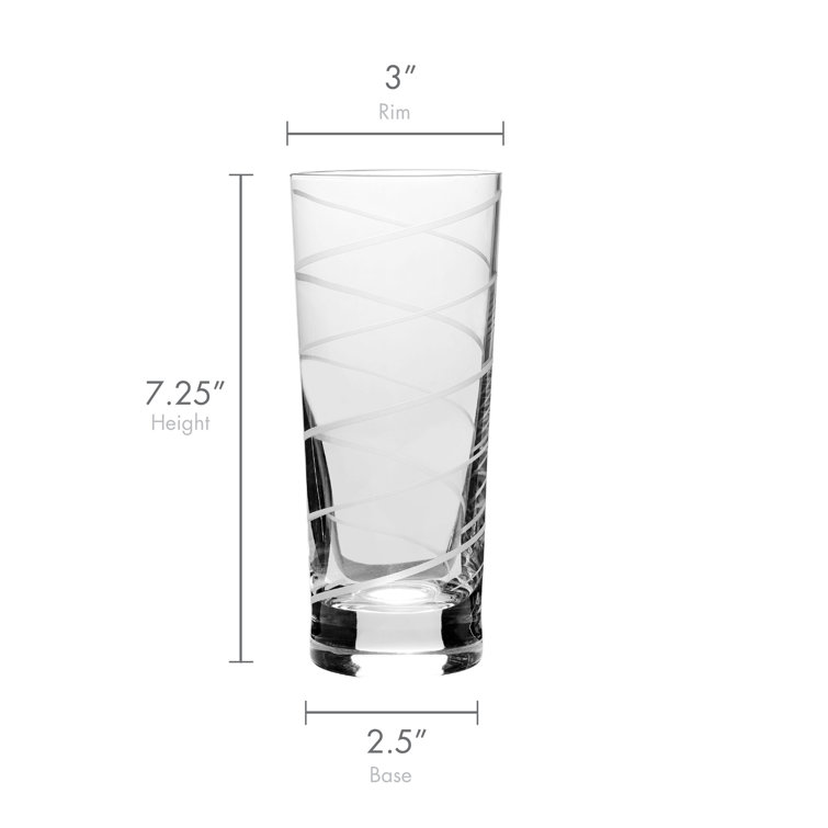 Cheers 19.75 oz. Etched Highball Glass Set