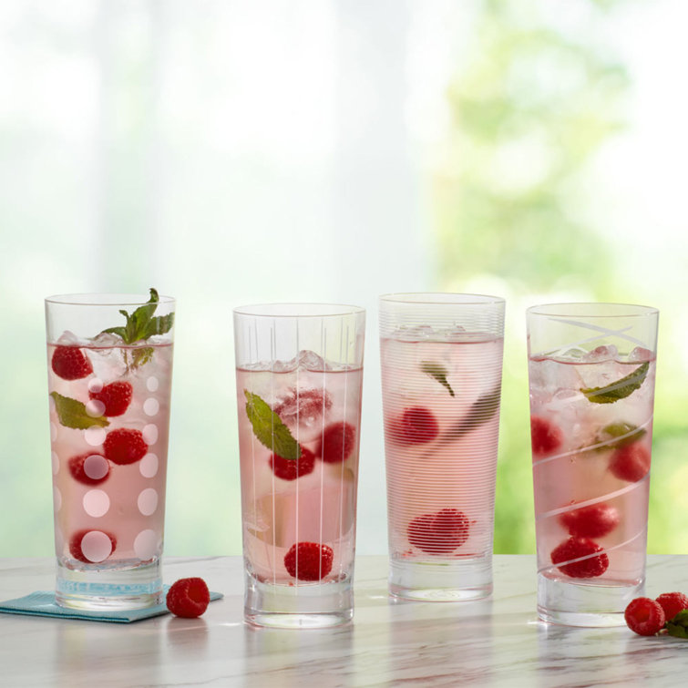 Cheers 19.75 oz. Etched Highball Glass Set