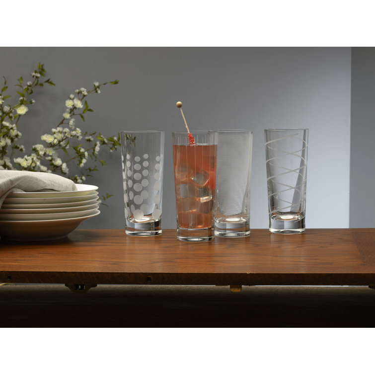 Cheers 19.75 oz. Etched Highball Glass Set